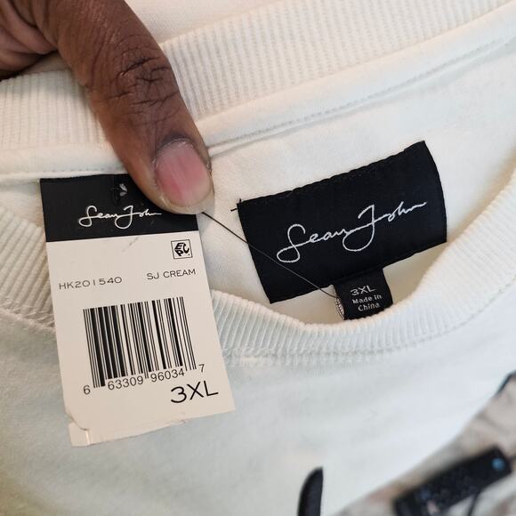 Sean John White Crewneck Pullover Sweatshirt Size 3XL - Picture 4 of 5